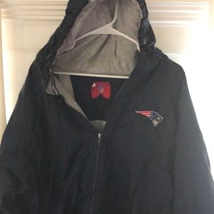 New England Patriots Men’s Navy Blue Jacket Hooded Size XL